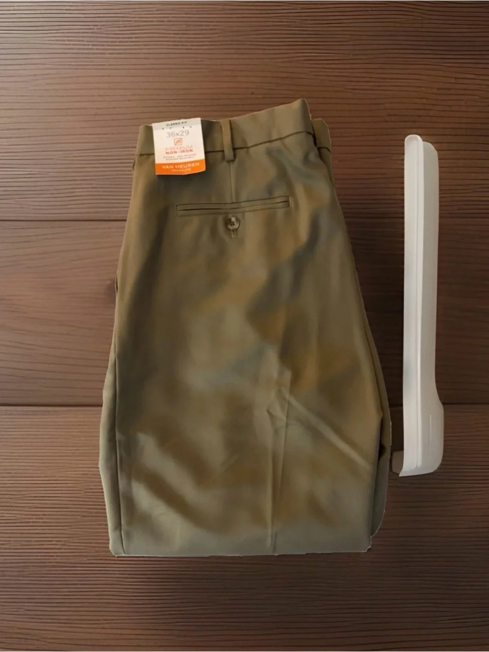 NWT Van Heusen Traveler Non-Iron Classic Fit Dress Pants Men's Beige 36X29